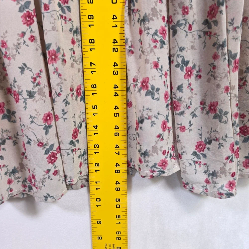 &merci Maxi Dress Womens L Tiered Floral Cottagecore Boho Prairie Romantic Smock